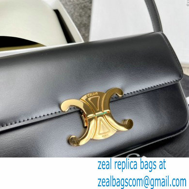 Celine Triomphe Shoulder Bag in Shiny Calfskin Black 2021 - Click Image to Close