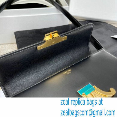 Celine Triomphe Shoulder Bag in Shiny Calfskin Black 2021 - Click Image to Close