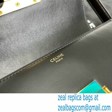 Celine Triomphe Shoulder Bag in Shiny Calfskin Black 2021 - Click Image to Close