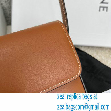 Celine Triomphe Shoulder Bag in Shiny Calfskin Brown 2021