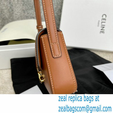 Celine Triomphe Shoulder Bag in Shiny Calfskin Brown 2021