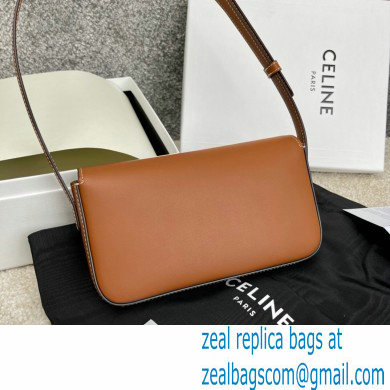 Celine Triomphe Shoulder Bag in Shiny Calfskin Brown 2021