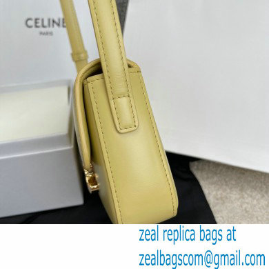 Celine Triomphe Shoulder Bag in Shiny Calfskin Light Yellow 2021