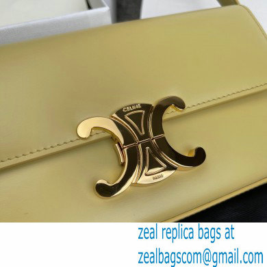 Celine Triomphe Shoulder Bag in Shiny Calfskin Light Yellow 2021