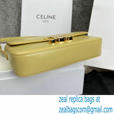 Celine Triomphe Shoulder Bag in Shiny Calfskin Light Yellow 2021