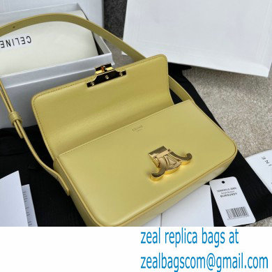 Celine Triomphe Shoulder Bag in Shiny Calfskin Light Yellow 2021