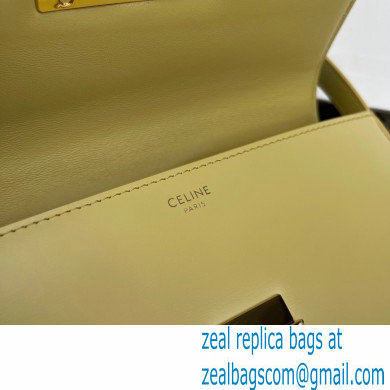 Celine Triomphe Shoulder Bag in Shiny Calfskin Light Yellow 2021 - Click Image to Close