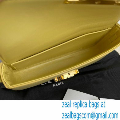 Celine Triomphe Shoulder Bag in Shiny Calfskin Light Yellow 2021 - Click Image to Close