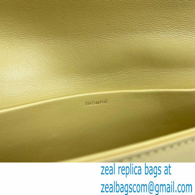 Celine Triomphe Shoulder Bag in Shiny Calfskin Light Yellow 2021 - Click Image to Close
