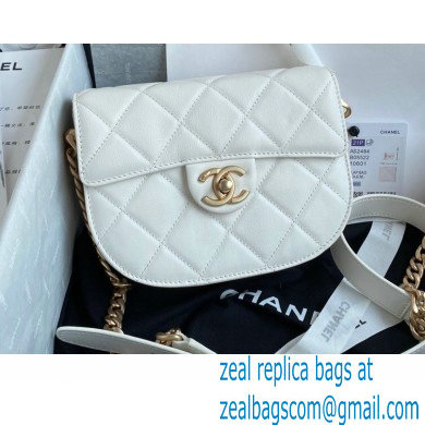 Chanel Calfskin Mini Messenger Bag AS2484 White 2021