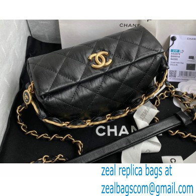 Chanel Crumpled Lambskin Small Hobo Bag AS2479 Black 2021