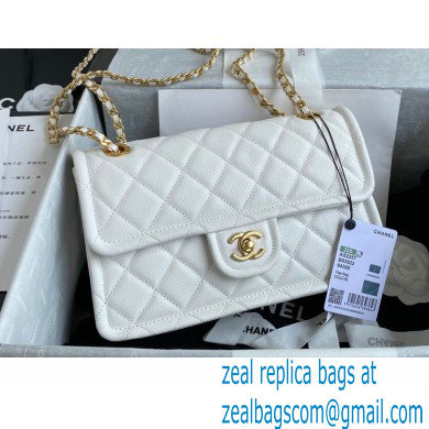 Chanel Grained Calfskin Medium Flap Bag AS2357 White 2021