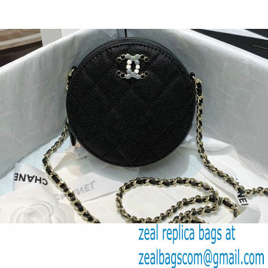 Chanel Grained Calfskin Round Clutch with Chain Bag AP2034 Black 2021