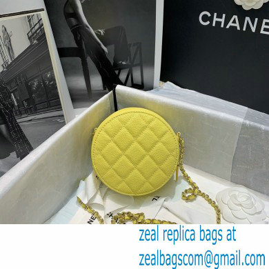 Chanel Grained Calfskin Round Clutch with Chain Bag AP2034 Yellow 2021