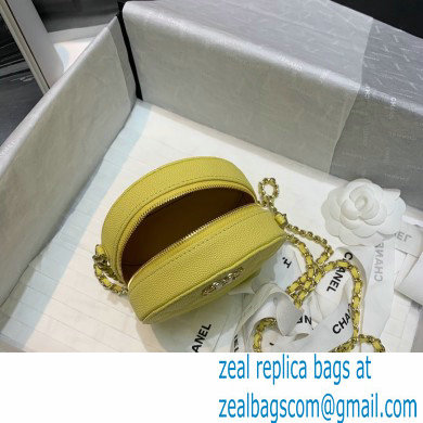 Chanel Grained Calfskin Round Clutch with Chain Bag AP2034 Yellow 2021