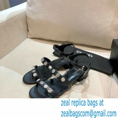 Chanel Jewelry Sandals G37212 Leather Black/Silver 2021