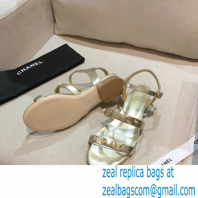 Chanel Jewelry Sandals G37212 Leather Gold 2021