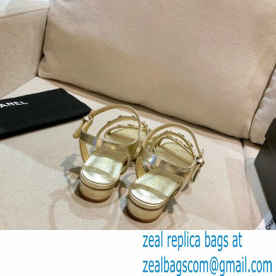 Chanel Jewelry Sandals G37212 Leather Gold 2021