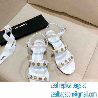 Chanel Jewelry Sandals G37212 Leather White 2021