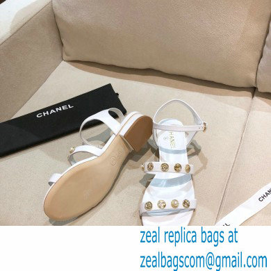 Chanel Jewelry Sandals G37212 Leather White 2021