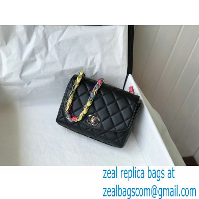 Chanel Lambskin Mixed Fibers Flap Bag AS2411 Black 2021 - Click Image to Close
