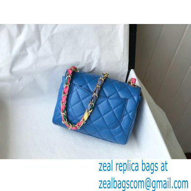 Chanel Lambskin Mixed Fibers Flap Bag AS2411 Blue 2021
