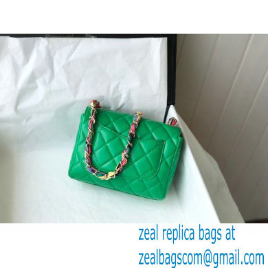 Chanel Lambskin Mixed Fibers Flap Bag AS2411 Green 2021