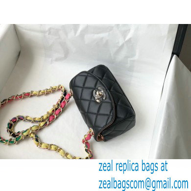 Chanel Lambskin Mixed Fibers Small Flap Bag AS2369 Black 2021 - Click Image to Close