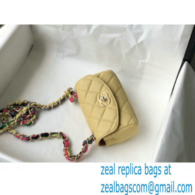 Chanel Lambskin Mixed Fibers Small Flap Bag AS2369 Yellow 2021