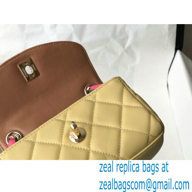 Chanel Lambskin Mixed Fibers Small Flap Bag AS2369 Yellow 2021 - Click Image to Close