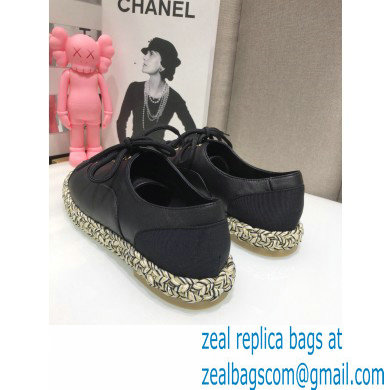 Chanel Lambskin and Grosgrain Lace-Ups G37144 Black 2021