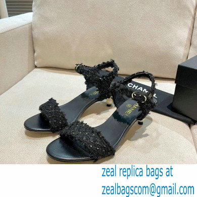 Chanel Pearl Heel Sandals Tweed 01 2021 - Click Image to Close