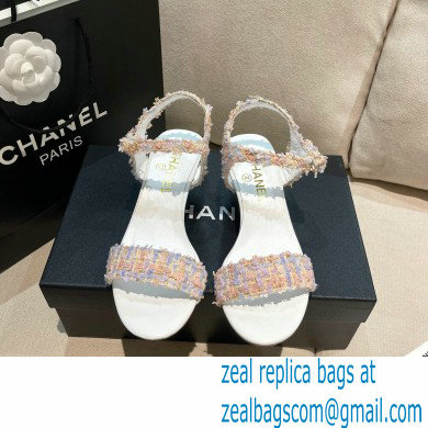 Chanel Pearl Heel Sandals Tweed 04 2021 - Click Image to Close