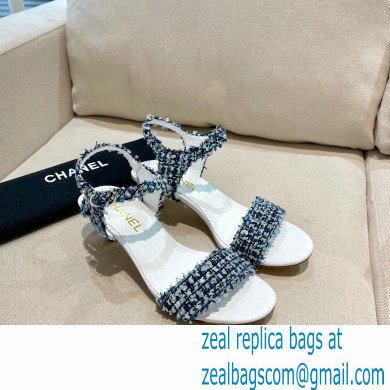 Chanel Pearl Heel Sandals Tweed 05 2021