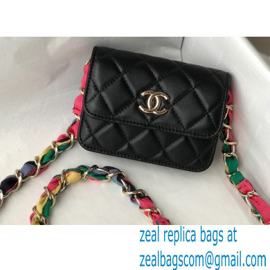 Chanel Ribbon Belt Bag AP2054 Black 2021 - Click Image to Close