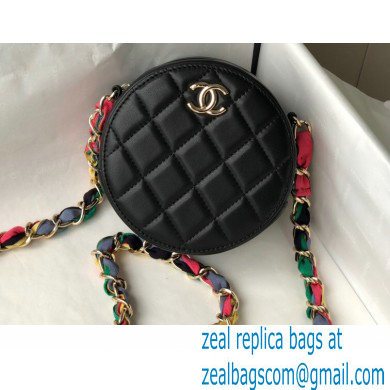 Chanel Ribbon Round Clutch with Chain Bag AP2055 Black 2021