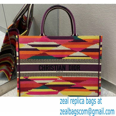 Dior Book Tote Bag in Multicolor Embroidery 2021