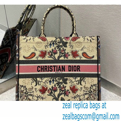 Dior Book Tote Bag in Multicolor Flowers Embroidery 2021 - Click Image to Close