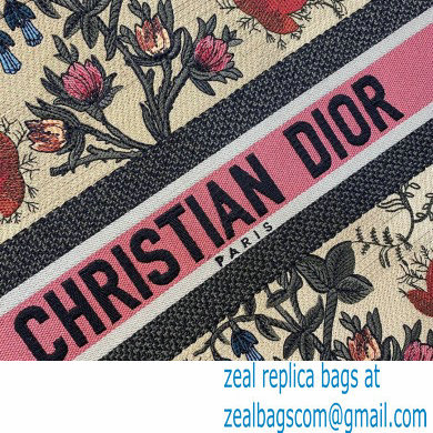 Dior Book Tote Bag in Multicolor Flowers Embroidery 2021