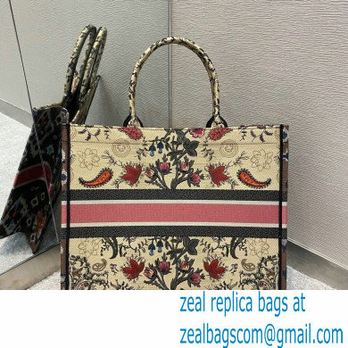 Dior Book Tote Bag in Multicolor Flowers Embroidery 2021 - Click Image to Close