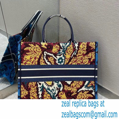 Dior Book Tote Bag in Multicolor Paisley Embroidery Blue 2021 - Click Image to Close