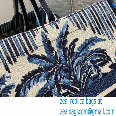 Dior Book Tote Bag in Palms Embroidery Blue 2021