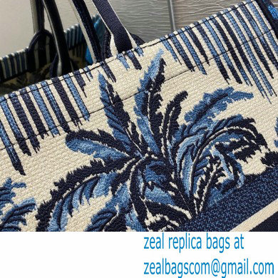 Dior Book Tote Bag in Palms Embroidery Blue 2021 - Click Image to Close