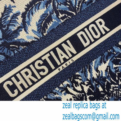 Dior Book Tote Bag in Palms Embroidery Blue 2021