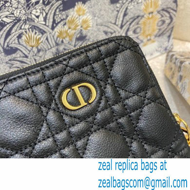 Dior Caro Multifunctional Pouch Bag in Cannage Supple Calfskin Black 2021