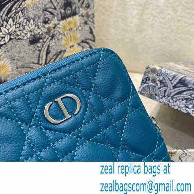 Dior Caro Multifunctional Pouch Bag in Cannage Supple Calfskin Deep Ocean Blue 2021