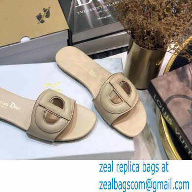 Dior D-Club Flat Slides Mules in Calfskin Beige 2021 - Click Image to Close