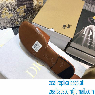 Dior D-Club Flat Slides Mules in Calfskin Brown 2021 - Click Image to Close