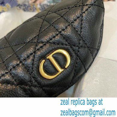 Dior Detachable Caro Half-Moon Coin Purse in Cannage Supple Calfskin Black 2021 - Click Image to Close