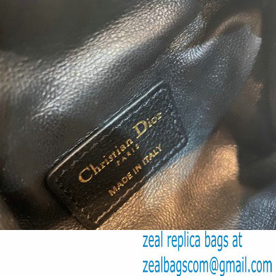 Dior Detachable Caro Half-Moon Coin Purse in Cannage Supple Calfskin Black 2021